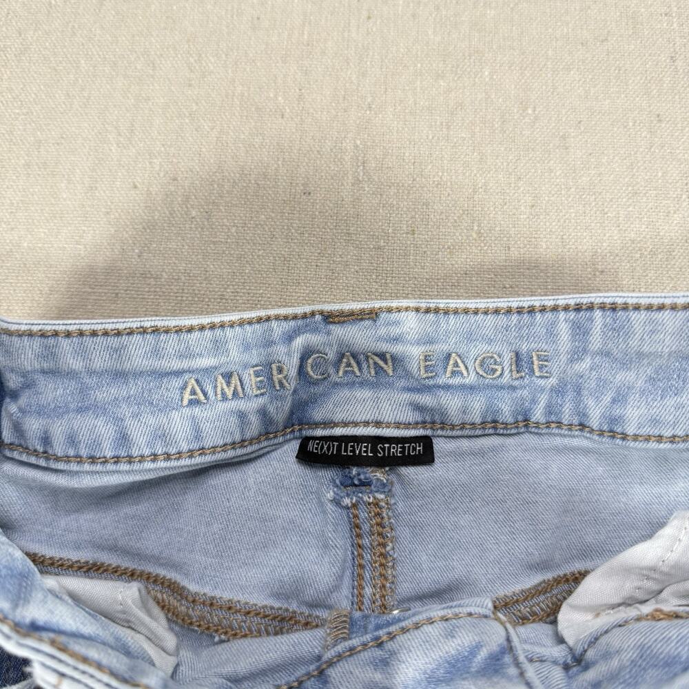 American Eagle Outfitters Womens Super High Rise Flare Jeans Light Wash 10 - Picture 4 of 13